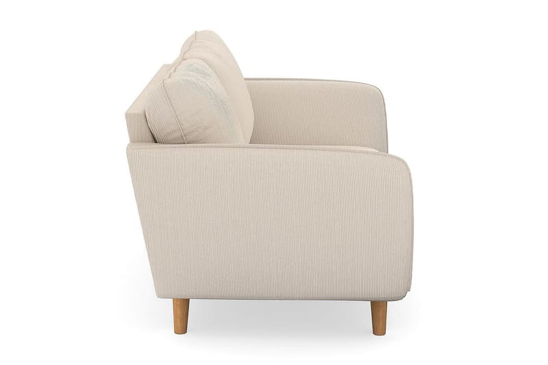 Trend Lyx 2-seter Sofa med Utsvungne Armlener i Kordfløyel med Trebein - Beige - Møbler - Sofaer - 2 seter sofa