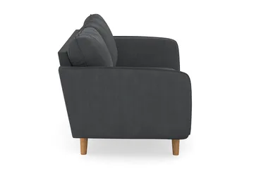 Trend Lyx 2-seter Sofa med Utsvungne Armlener i Kordfløyel med Trebein - Grå - Møbler - Sofaer - 2 seter sofa