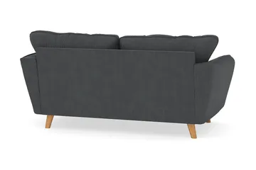 Trend Lyx 2-seter Sofa med Utsvungne Armlener i Kordfløyel med Trebein - Grå - Møbler - Sofaer - 2 seter sofa