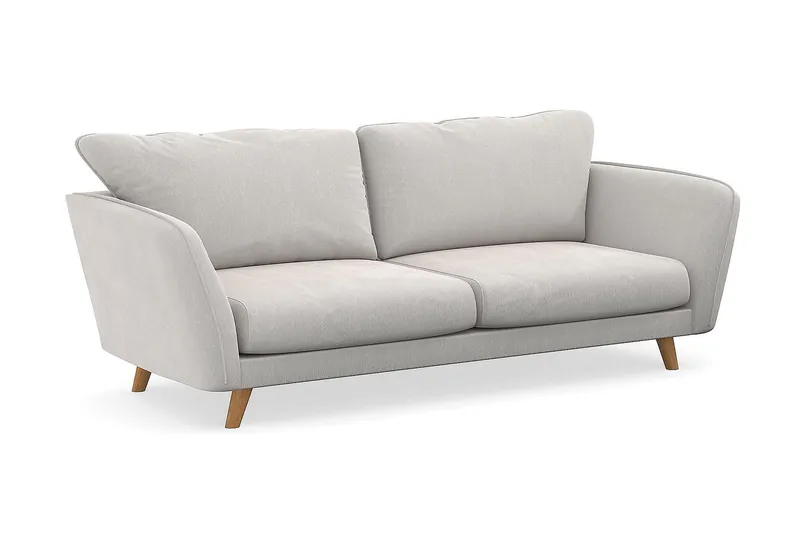 Trend Lyx 3-seters Fløyelssofa - Kremhvit - Møbler - Sofaer - Fløyelssofaer