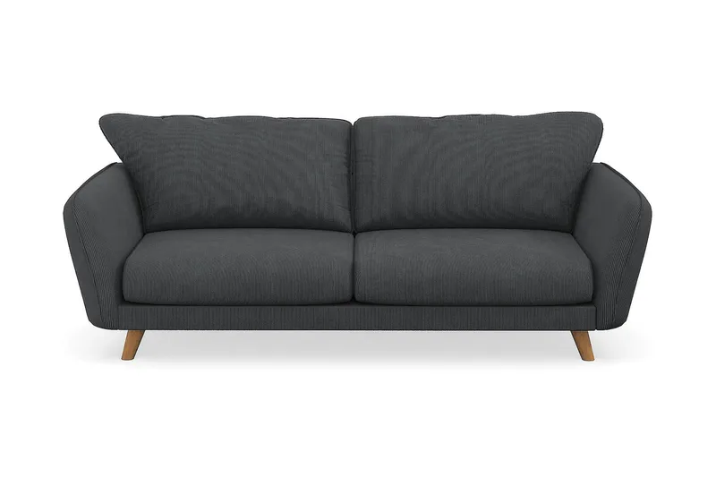 Trend Lyx 3-seters Manchestersofa, Mørk grå