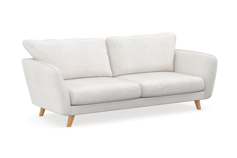 Trend Lyx 3-seters Sofa i Bouclé - Hvit - Møbler - Sofaer - 3 seter sofa