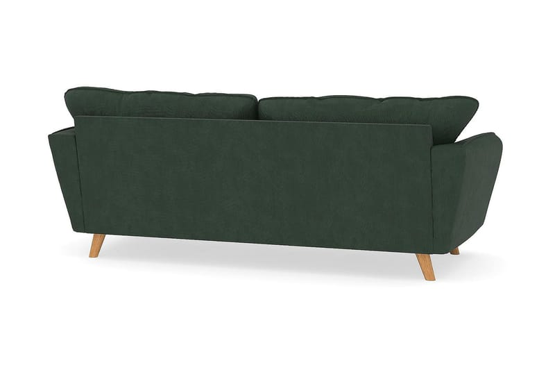 Trend Lyx 3-seters Sofa med Vinklede Armlener i Kordfløyel - Mørkegrønn - Møbler - Sofaer - 3 seter sofa
