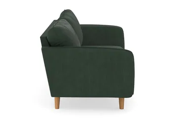 Trend Lyx 3-seters Sofa med Vinklede Armlener i Kordfløyel - Mørkegrønn - Møbler - Sofaer - 3 seter sofa