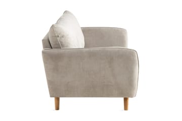 Trend Lyx 3-seters Sofa med Vinklede Armlener i Stoff - Beige - Møbler - Sofaer - 3 seter sofa