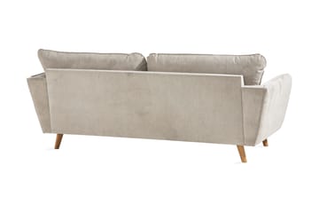 Trend Lyx 3-seters Sofa med Vinklede Armlener i Stoff - Beige - Møbler - Sofaer - 3 seter sofa