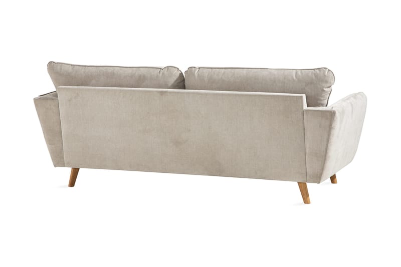 Trend Lyx 3-seters Sofa med Vinklede Armlener i Stoff - Beige - Møbler - Sofaer - 3 seter sofa