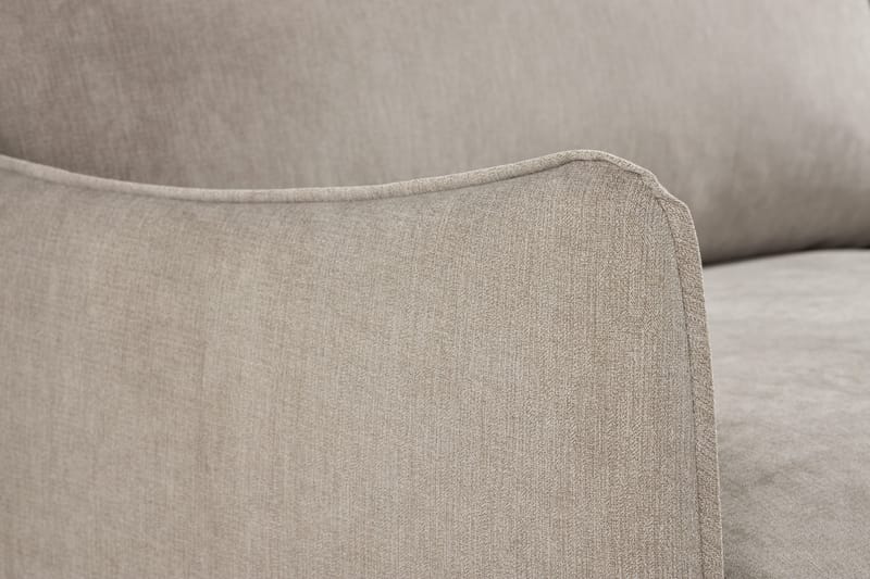 Trend Lyx 3-seters Sofa med Vinklede Armlener i Stoff - Beige - Møbler - Sofaer - 3 seter sofa