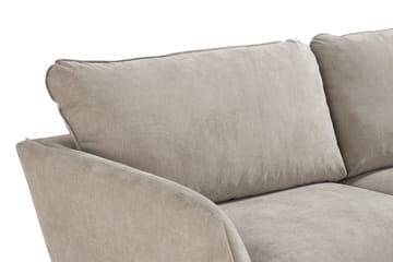 Trend Lyx 3-seters Sofa med Vinklede Armlener i Stoff - Beige - Møbler - Sofaer - 3 seter sofa