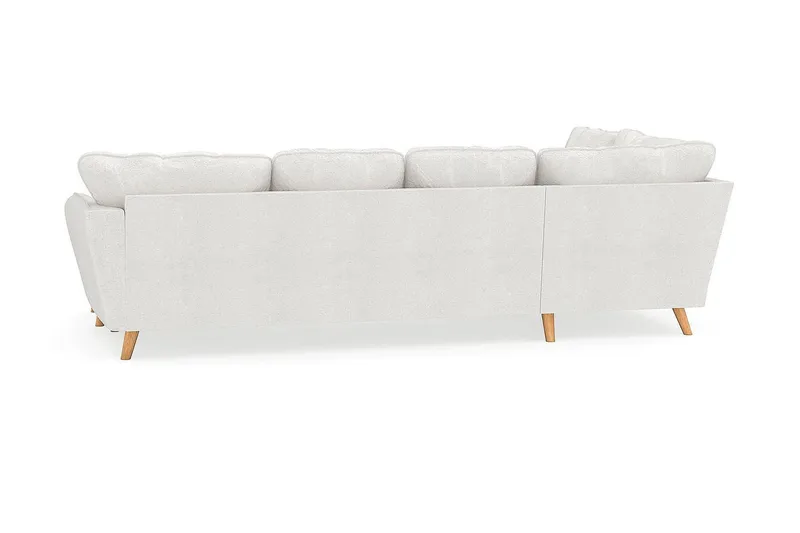 Trend Lyx 4-seters Høyrevendt U-formet Sofa med Divan og Sjeselong i Bouclé - Hvit - Møbler - Sofaer - U-sofa