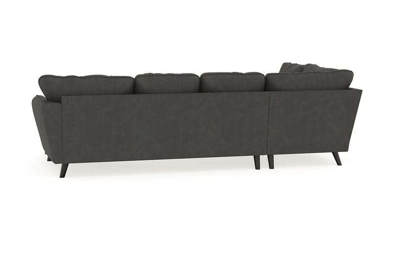 Trend Lyx 4-seters Høyrevendt U-formet Sofa med Divan og Sjeselong i Manchester - Mørkegrå - Møbler - Sofaer - U-sofa
