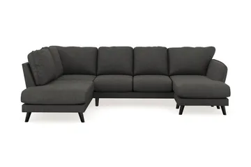Trend Lyx 4-seters Høyrevendt U-formet Sofa med Divan og Sjeselong i Manchester - Mørkegrå - Møbler - Sofaer - U-sofa