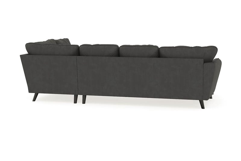Trend Lyx 4-seters Venstrevendt U-formet Sofa med Divan og Sjeselong i Manchester - Mørkegrå - Møbler - Sofaer - U-sofa