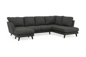 Trend Lyx 4-seters Venstrevendt U-formet Sofa med Divan og Sjeselong i Manchester - Mørkegrå - Møbler - Sofaer - U-sofa