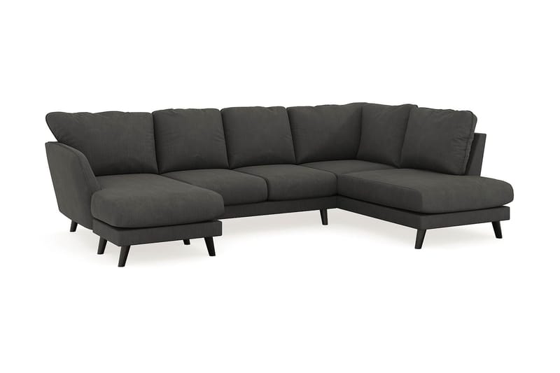 Trend Lyx 4-seters Venstrevendt U-formet Sofa med Divan og Sjeselong i Manchester - Mørkegrå - Møbler - Sofaer - U-sofa