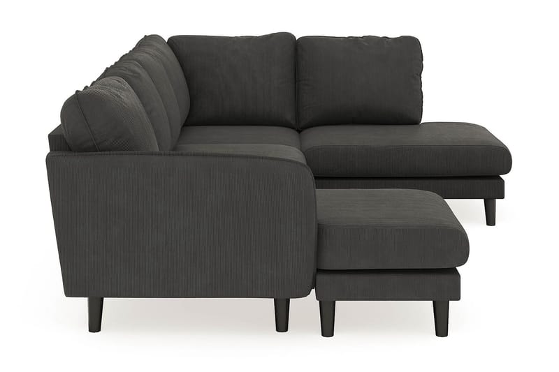 Trend Lyx 4-seters Venstrevendt U-formet Sofa med Divan og Sjeselong i Manchester - Mørkegrå - Møbler - Sofaer - U-sofa