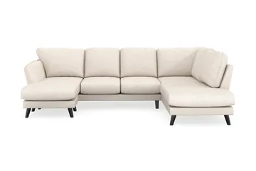 Trend Lyx 4-seters Venstrevendt U-formet Sofa med Divan og Sjeselong i Stoff - Beige - Møbler - Sofaer - U-sofa