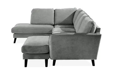Trend Lyx 4-seters Venstrevendt U-formet Sofa med Divan og Sjeselong i Stoff - Grå - Møbler - Sofaer - U-sofa
