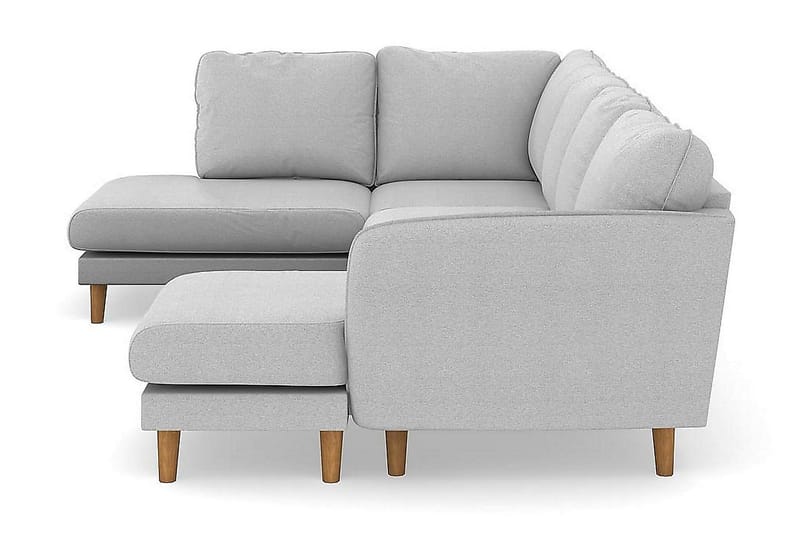 Trend Lyx 4-seters Venstrevendt U-formet Sofa med Divan og Sjeselong i Stoff - Lys grå - Møbler - Sofaer - U-sofa
