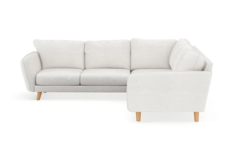 Trend Lyx 6-seter Vendbar L-formet Hjørnesofa i Bouclé - Hvit - Møbler - Sofaer - Hjørnesofaer