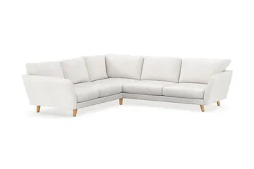 Trend Lyx 6-seter Vendbar L-formet Hjørnesofa i Bouclé - Hvit - Møbler - Sofaer - Hjørnesofaer