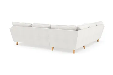 Trend Lyx 6-seter Vendbar L-formet Hjørnesofa i Bouclé - Hvit - Møbler - Sofaer - Hjørnesofaer