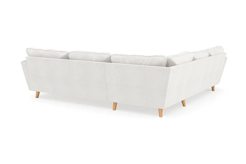 Trend Lyx 6-seter Vendbar L-formet Hjørnesofa i Bouclé - Hvit - Møbler - Sofaer - Hjørnesofaer