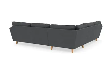 Trend Lyx 6-seter Vendbar L-formet Hjørnesofa i Kordfløyel - Grå - Møbler - Sofaer - Hjørnesofaer