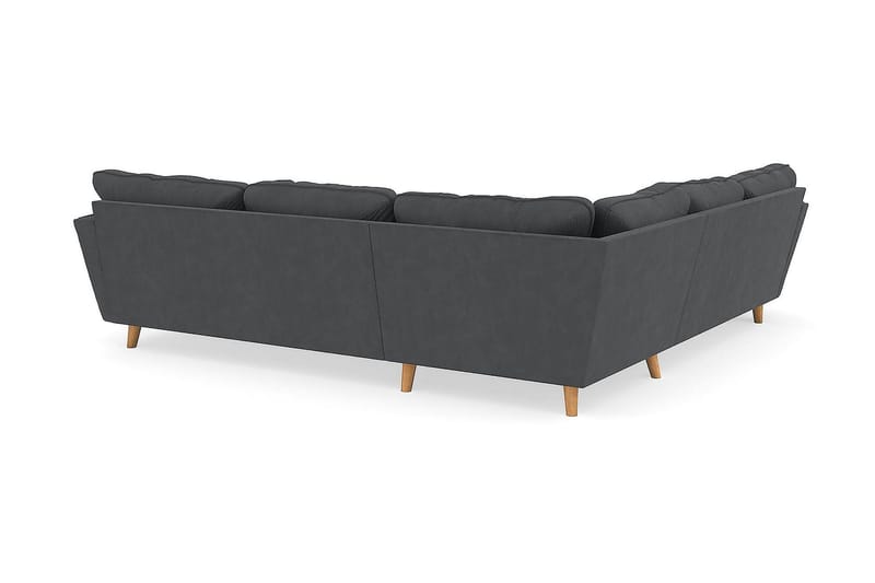 Trend Lyx 6-seter Vendbar L-formet Hjørnesofa i Kordfløyel - Grå - Møbler - Sofaer - Hjørnesofaer