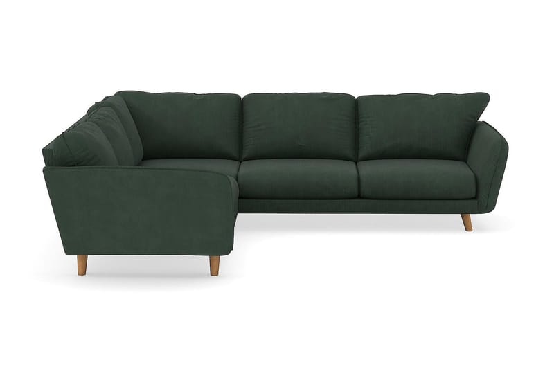 Trend Lyx 6-seter Vendbar L-formet Hjørnesofa i Kordfløyel - Grønn - Møbler - Sofaer - Hjørnesofaer