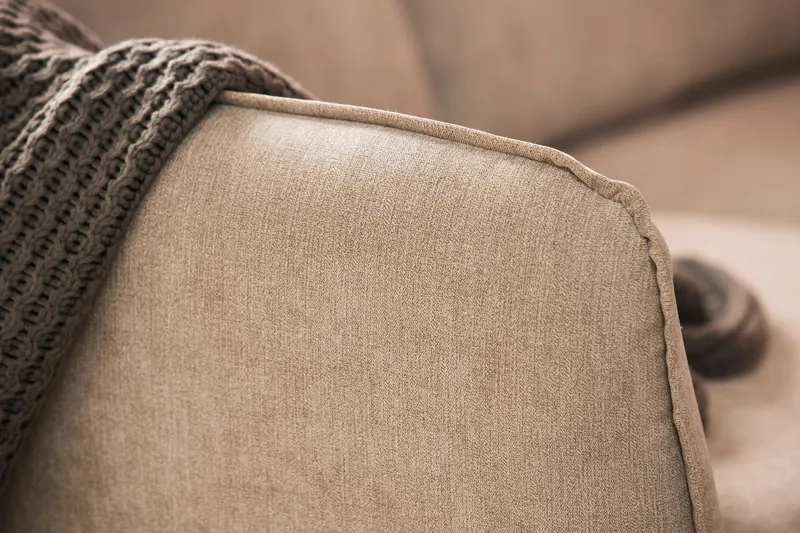 Trend Lyx 6-seter Vendbar L-formet Hjørnesofa i Stoff - Beige - Møbler - Sofaer - Hjørnesofaer