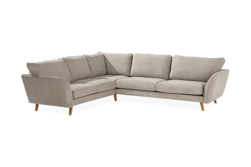 Trend Lyx 6-seter Vendbar L-formet Hjørnesofa i Stoff - Beige - Møbler - Sofaer - Hjørnesofaer
