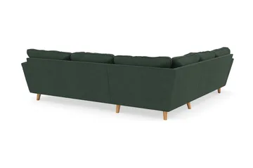 Trend Lyx 6-seters Vendbar L-formet Hjørnesofa i Manchester - Mørkegrønn - Møbler - Sofaer - Hjørnesofaer