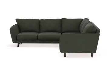 Trend Lyx 6-seters Vendbar L-formet Hjørnesofa i Manchester - Mørkegrønn - Møbler - Sofaer - Hjørnesofaer
