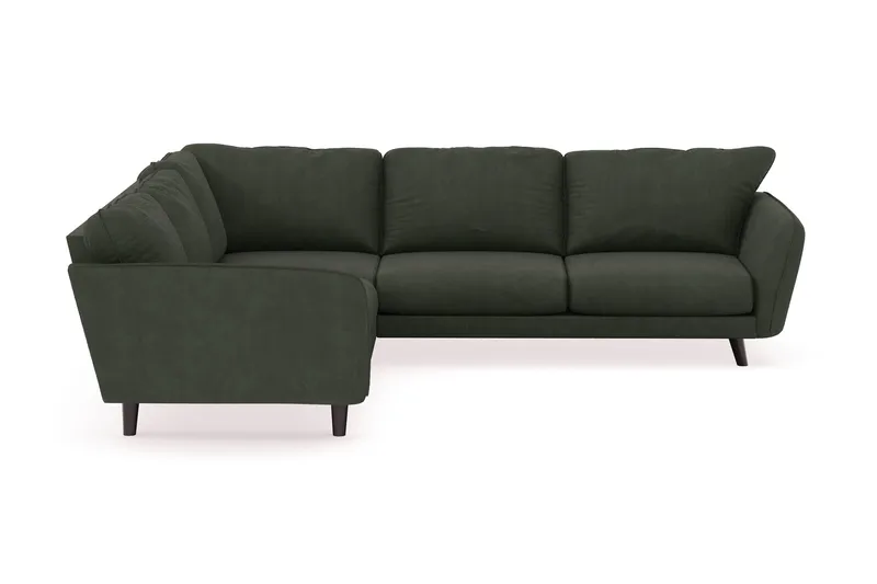 Trend Lyx 6-seters Vendbar L-formet Hjørnesofa i Manchester, Mørkegrønn