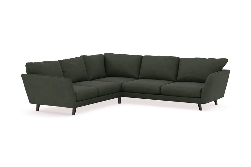 Trend Lyx 6-seters Vendbar L-formet Hjørnesofa i Manchester - Mørkegrønn - Møbler - Sofaer - Hjørnesofaer