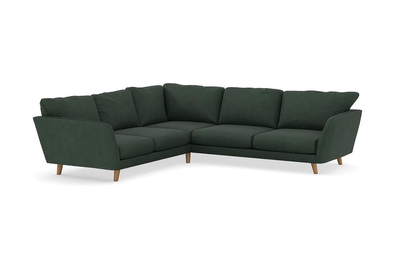 Trend Lyx 6-seters Vendbar L-formet Hjørnesofa i Manchester - Mørkegrønn - Møbler - Sofaer - Hjørnesofaer
