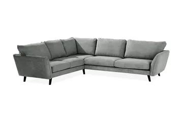 Trend Lyx 6-seters Vendbar L-formet Hjørnesofa i Stoff - Grå - Møbler - Sofaer - Hjørnesofaer