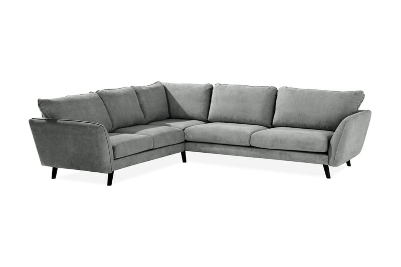 Trend Lyx 6-seters Vendbar L-formet Hjørnesofa i Stoff - Grå - Møbler - Sofaer - Hjørnesofaer
