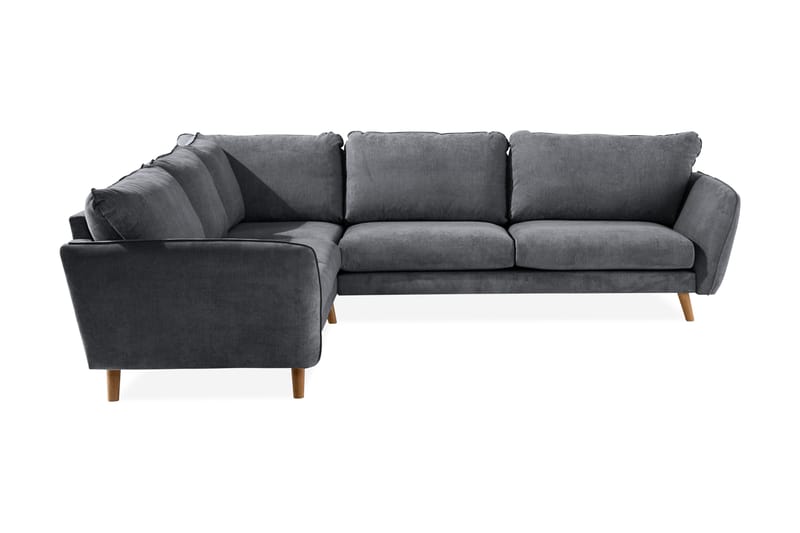 Trend Lyx 6-seters Vendbar L-formet Hjørnesofa i Stoff - Mørk grå - Møbler - Sofaer - Hjørnesofaer