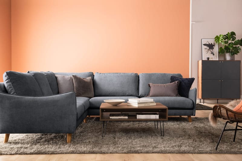 Trend Lyx Hjørnesofa Vendbar - Mørkegrå/Eik - Møbler - Sofaer - Hjørnesofaer