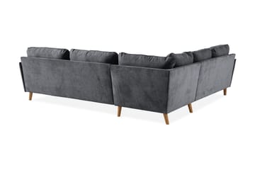 Trend Lyx Hjørnesofa Vendbar - Mørkegrå/Eik - Møbler - Sofaer - Hjørnesofaer