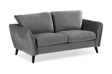 Trend Sofagruppe 3-seters + 2-seters Sofa + Lenestol + Fotskammel i Fløyel - Lysegrå - Møbler - Sofaer - Sofagrupper
