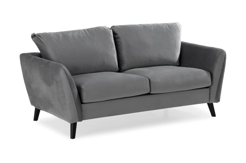 Trend Sofagruppe 3-seters + 2-seters Sofa + Lenestol + Fotskammel i Fløyel - Lysegrå - Møbler - Sofaer - Sofagrupper