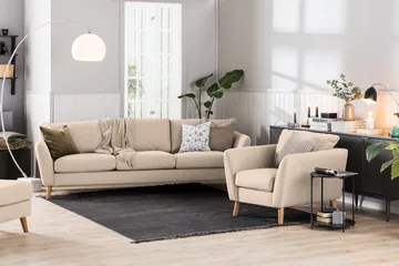 Trend Sofagruppe 3-seters + 2-seters Stoffsofa - Beige - Møbler - Sofaer - Sofagrupper