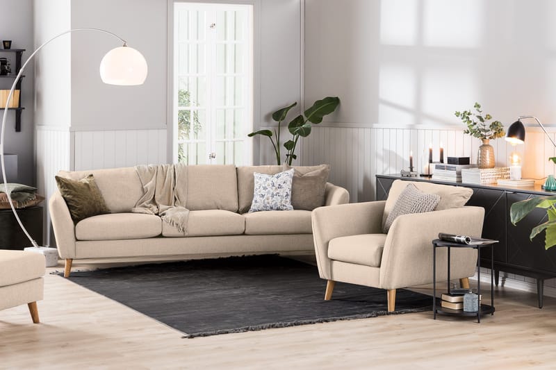 Trend Sofagruppe 3-seters + 2-seters Stoffsofa - Beige - Møbler - Sofaer - Sofagrupper