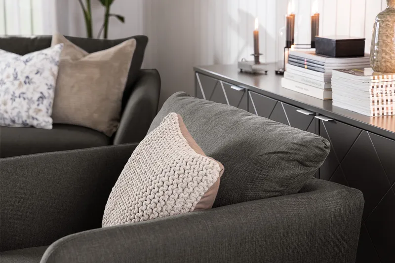 Trend Sofagruppe 3-seters + 2-seters Stoffsofa - Svart - Møbler - Sofaer - Sofagrupper