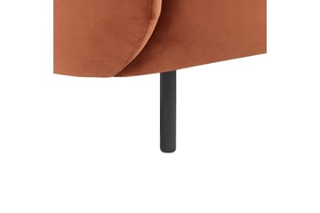 Tuka 2-seters Sofa i Fløyel med Metallben - Oransje|Svart - Møbler - Sofaer - Fløyelssofaer