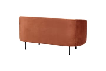 Tuka 2-seters Sofa i Fløyel med Metallben - Oransje|Svart - Møbler - Sofaer - Fløyelssofaer