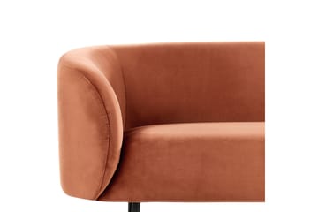 Tuka 2-seters Sofa i Fløyel med Metallben - Oransje|Svart - Møbler - Sofaer - Fløyelssofaer